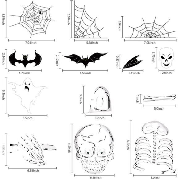 140PCS Halloween Window Clings Decor for Halloween Decorations, Double Side - Picture 4 of 8